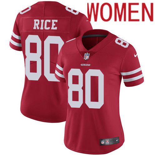 Women San Francisco 49ers 80 Jerry Rice Nike Red Vapor Limited NFL Jersey